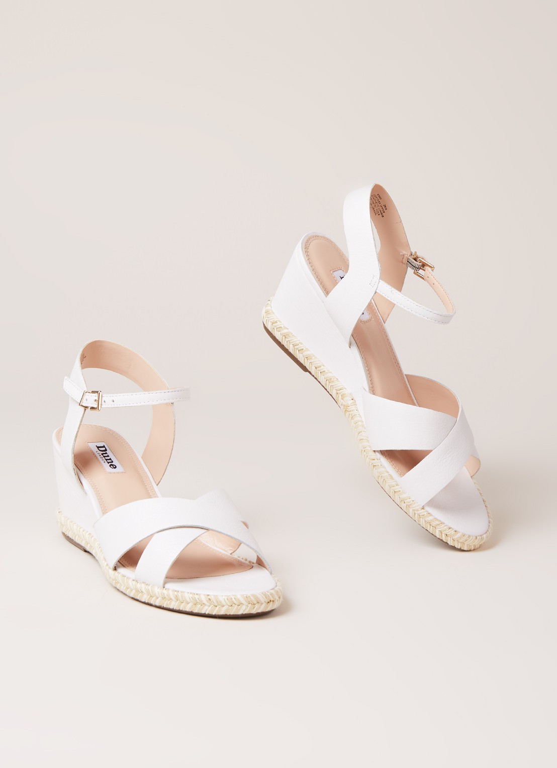 Dune London Kiwii sleehak van leer  - detail 3 wit