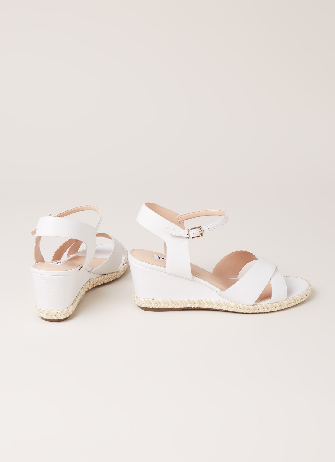 Dune London Kiwii sleehak van leer  - detail 4 wit