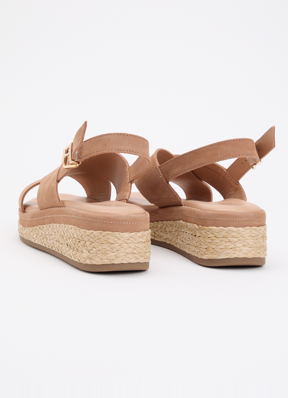 Dune London Kiya sandaal met sleehak - achterkant 2 camel