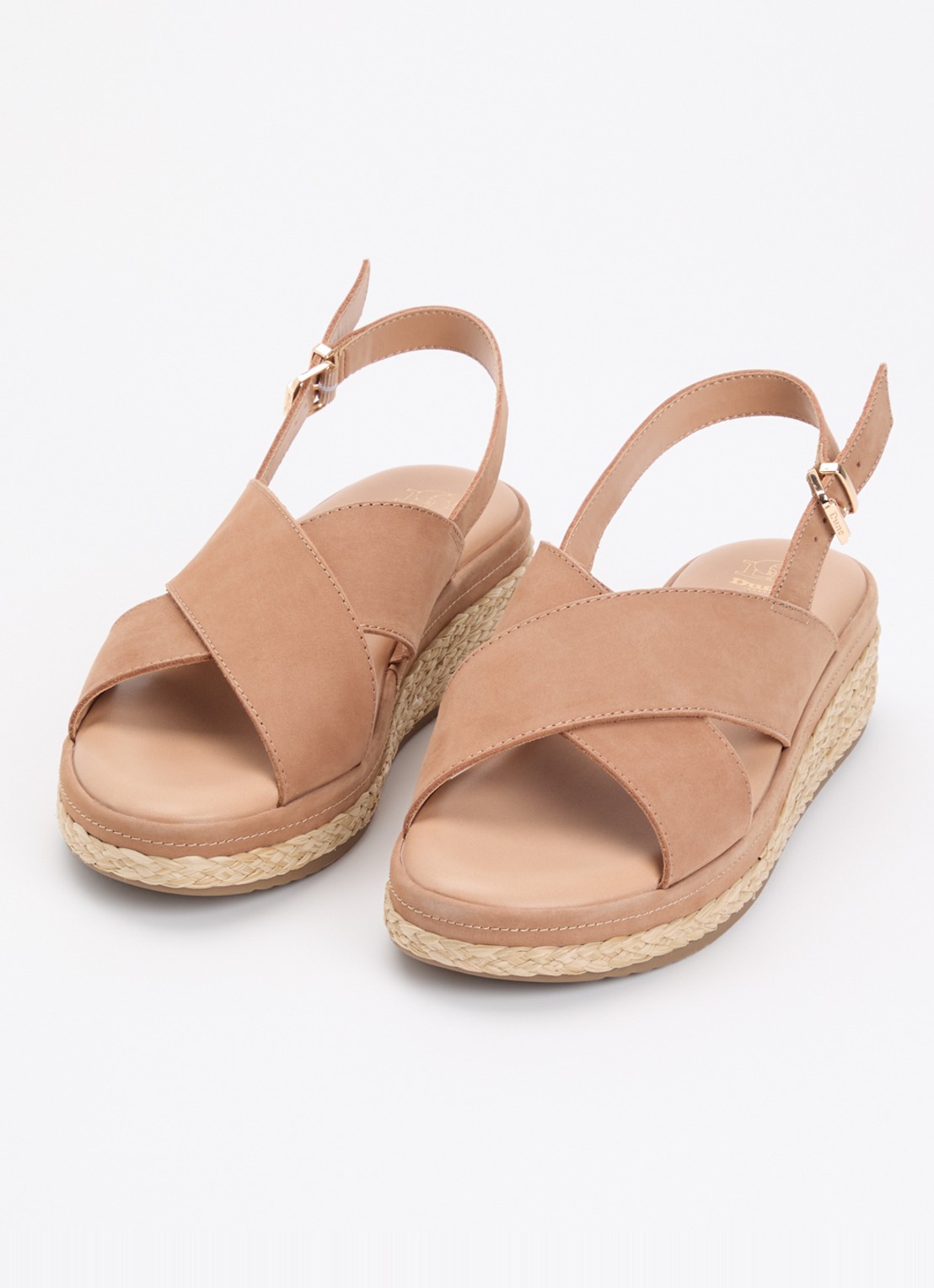 Dune London Kiya sandaal met sleehak - detail 3 camel