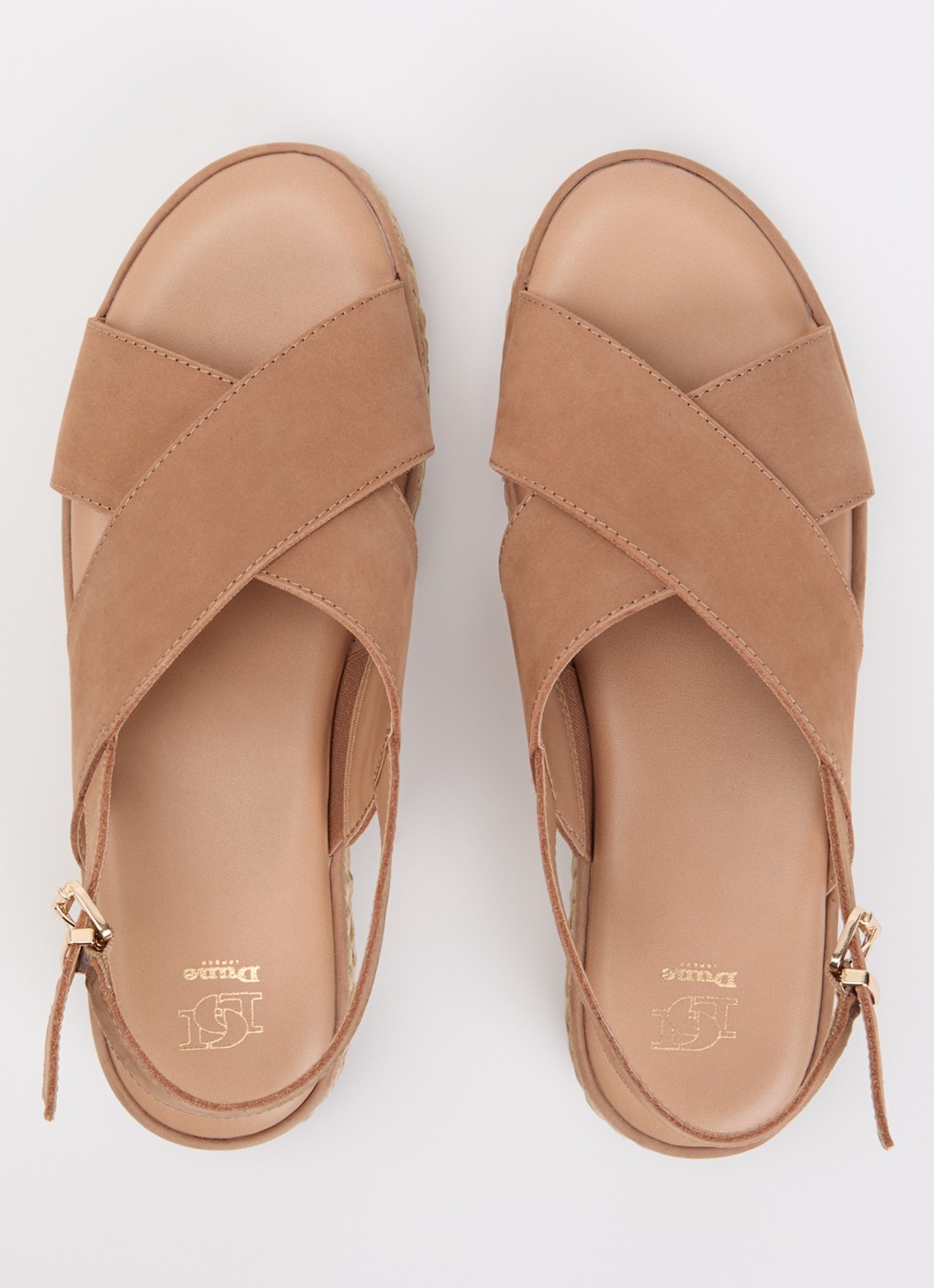 Dune London Kiya sandaal met sleehak - detail 4 camel