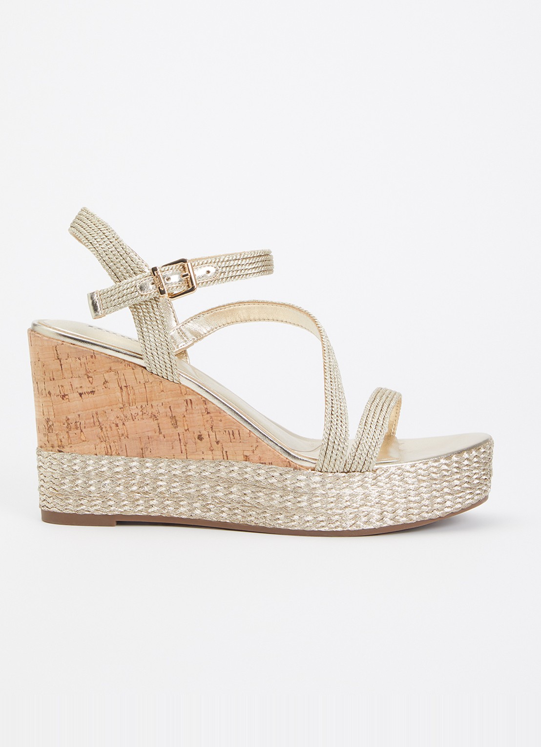 Dune London Koda sleehak met metallic finish - voorkant goud