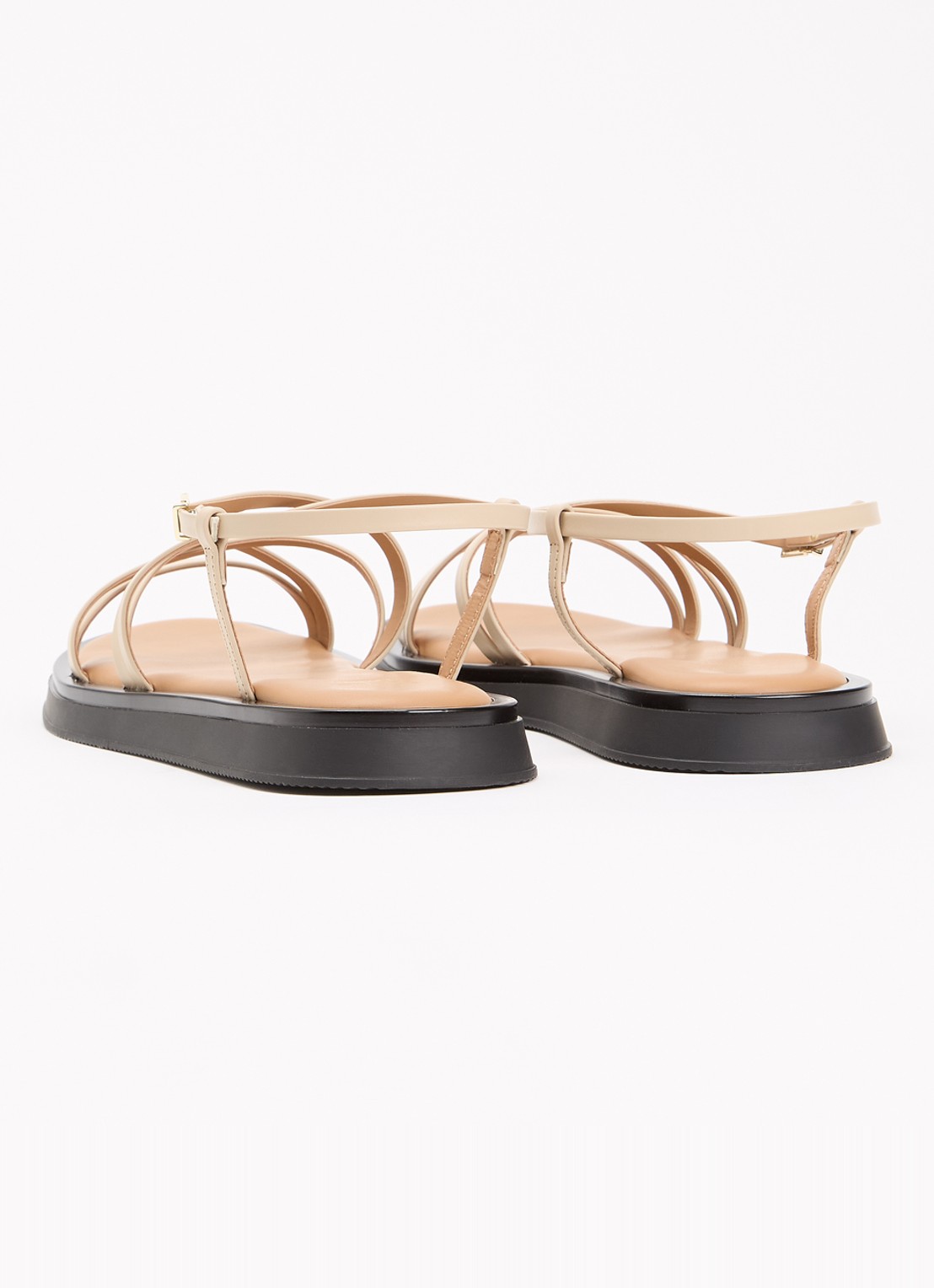 Dune London Laia sandaal van leer - achterkant 5 creme