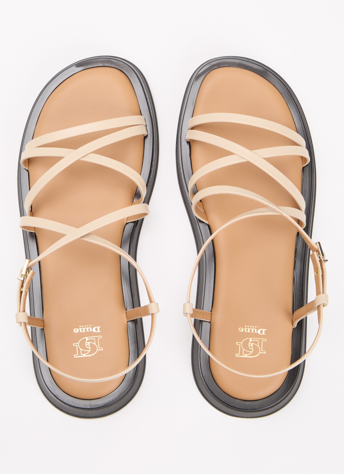 Dune London Laia sandaal van leer - detail 3 creme
