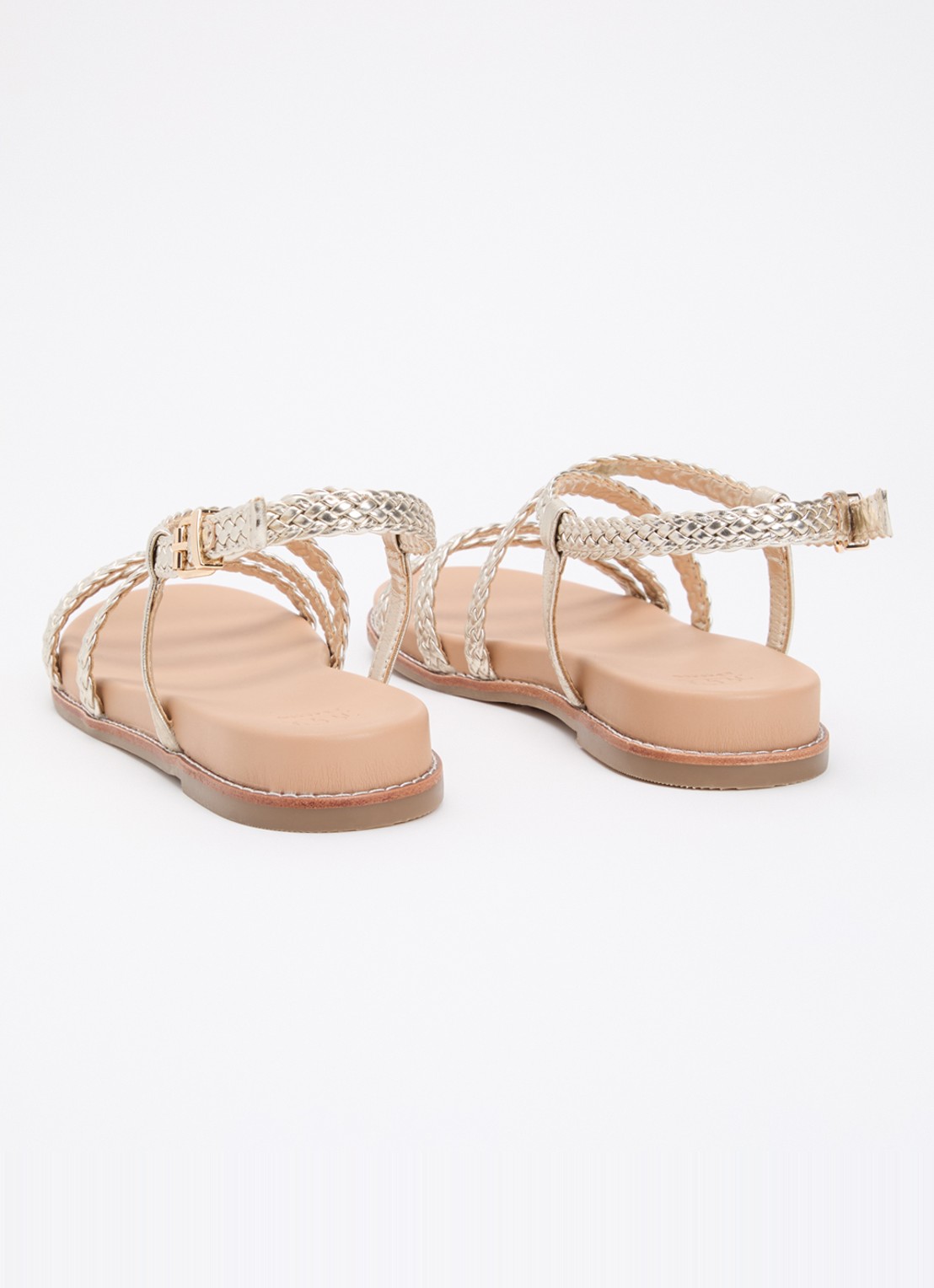 Dune London Laite sandaal met metallic finish - achterkant 2 goud