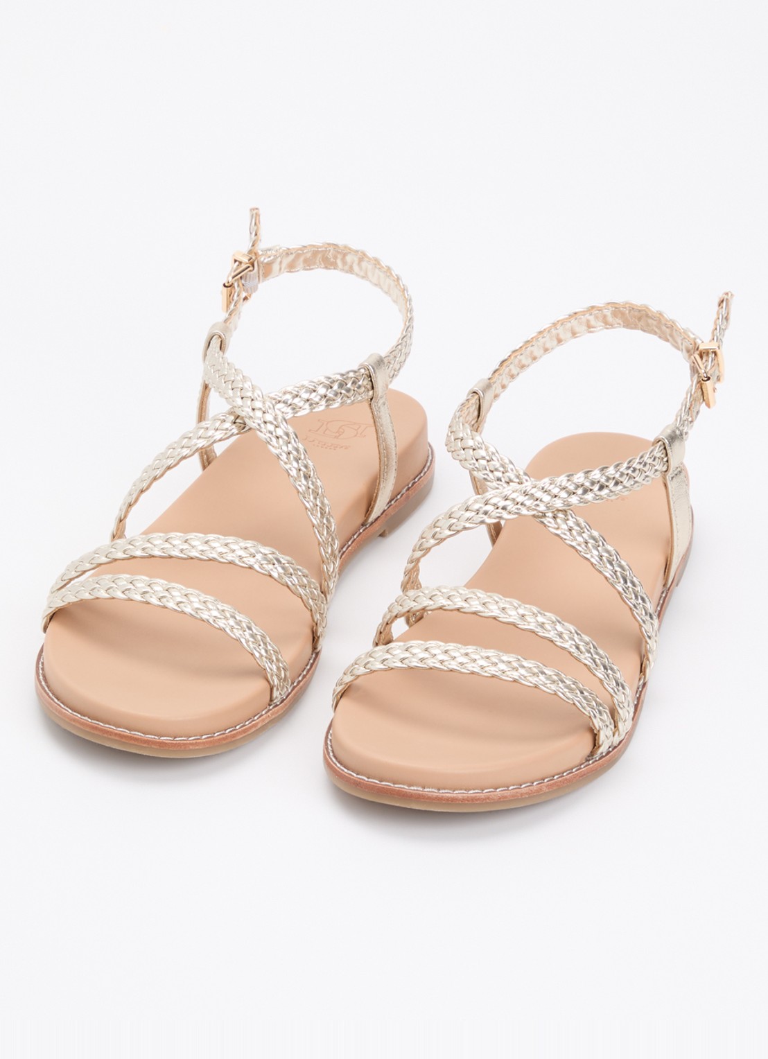 Dune London Laite sandaal met metallic finish - detail 3 goud