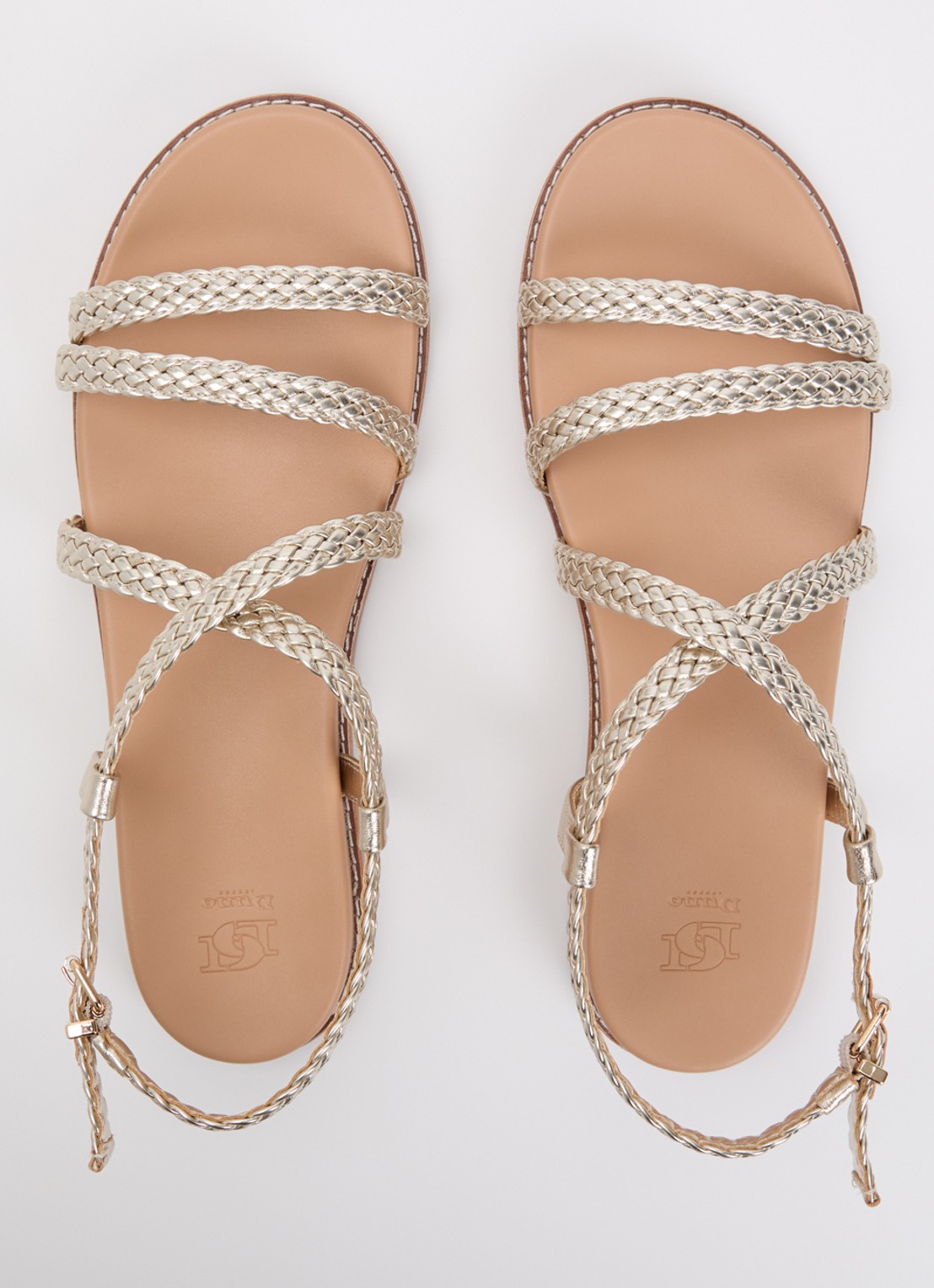 Dune London Laite sandaal met metallic finish - detail 4 goud