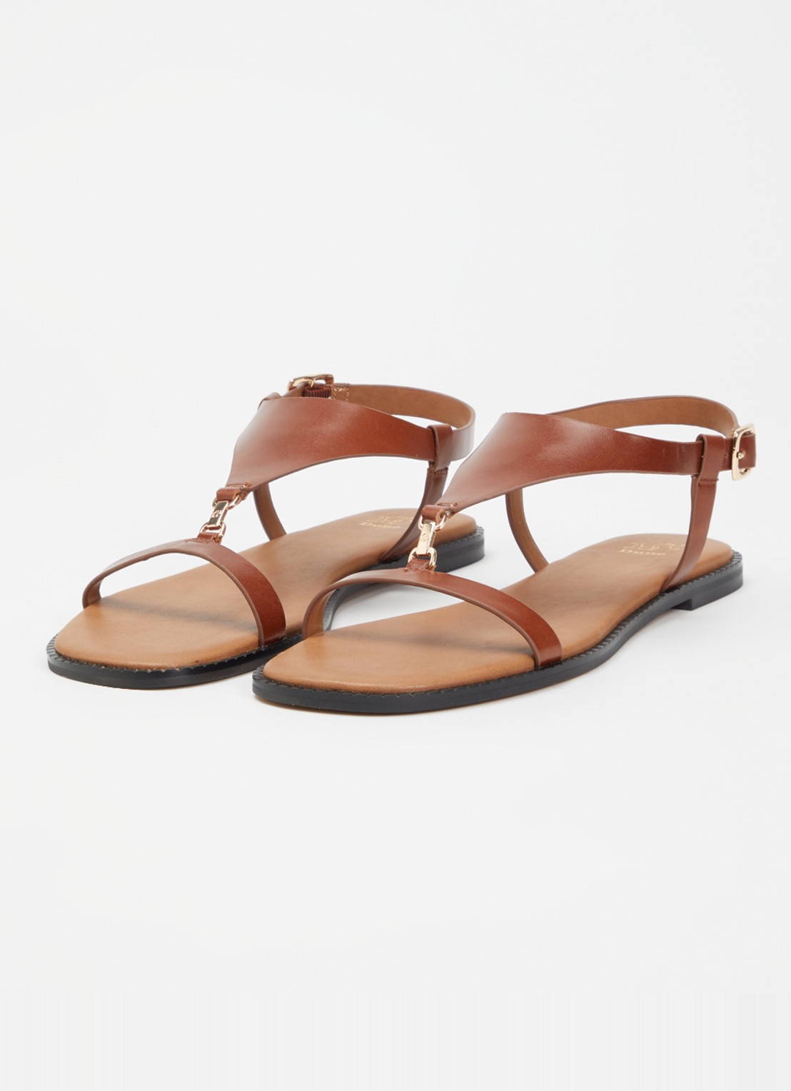 Dune London Laith sandaal van leer - detail 2 cognac