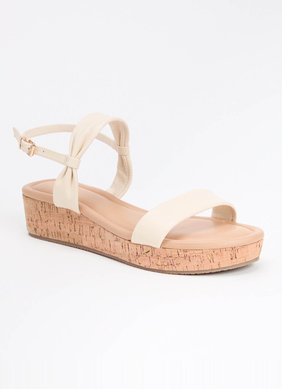 Dune London Laliz sandaal van leer - voorkant gebroken wit