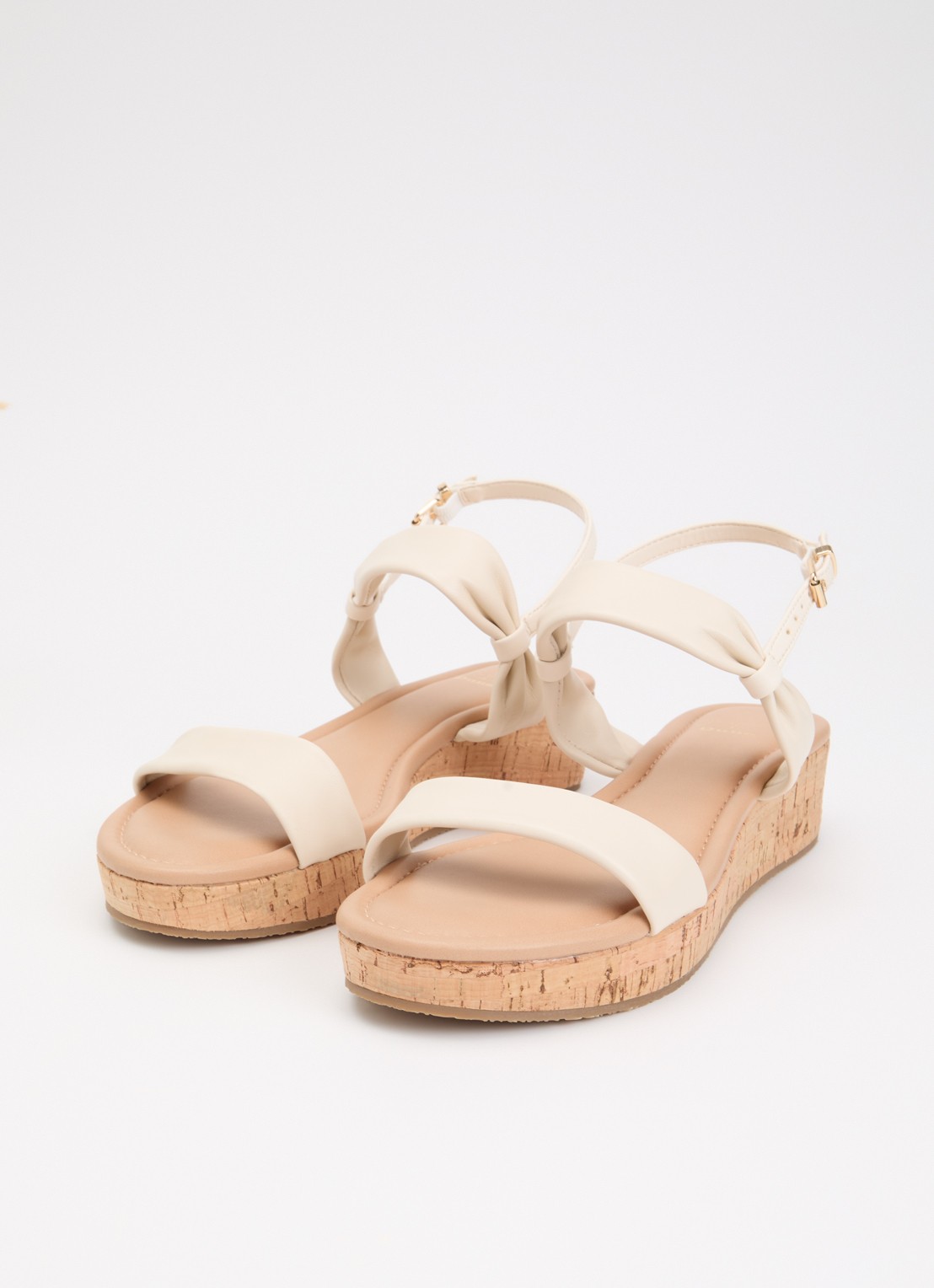 Dune London Laliz sandaal van leer - detail creme