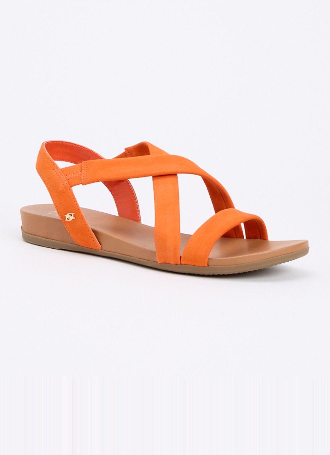 Dune London Landies sandaal van nubuck - voorkant orange