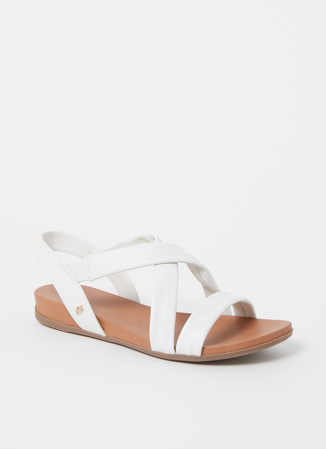 Dune London Landies sandaal van nubuck - voorkant 5 gebroken wit