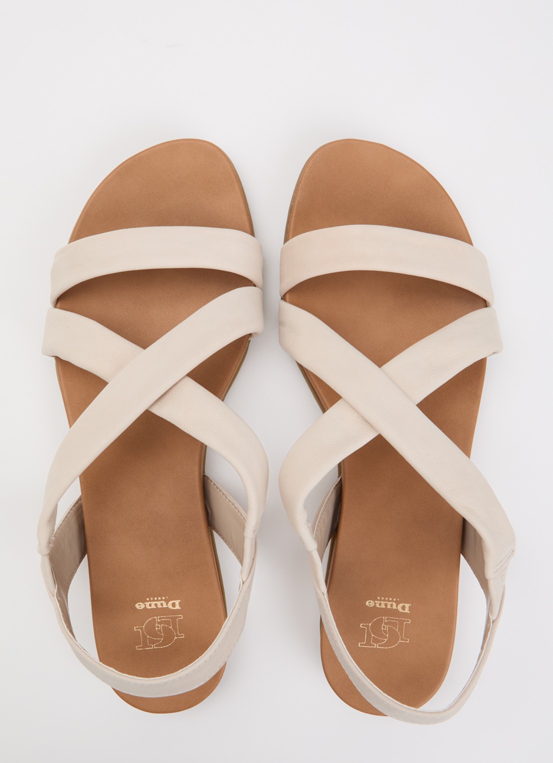 Dune London Landies sandaal van nubuck - detail 4 creme