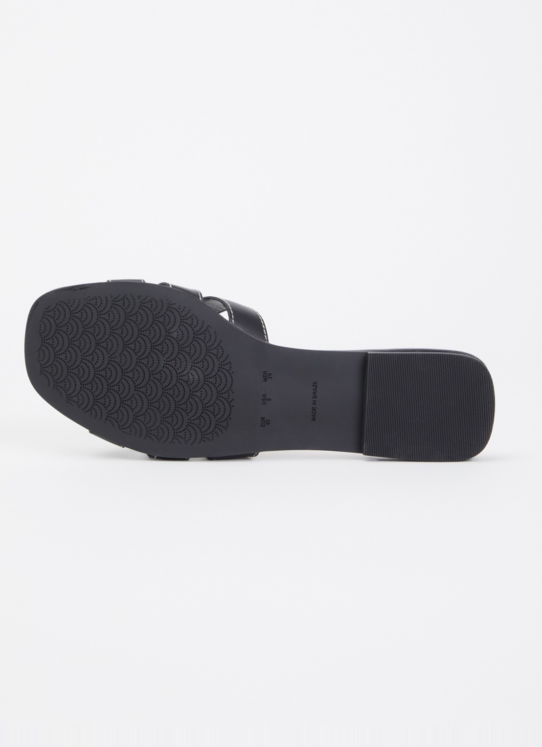 Dune London Larrissa slipper van leer - detail 3 zwart