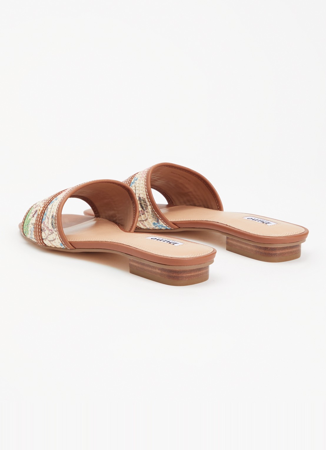 Dune London Leti sandaal met leren details - achterkant bruin