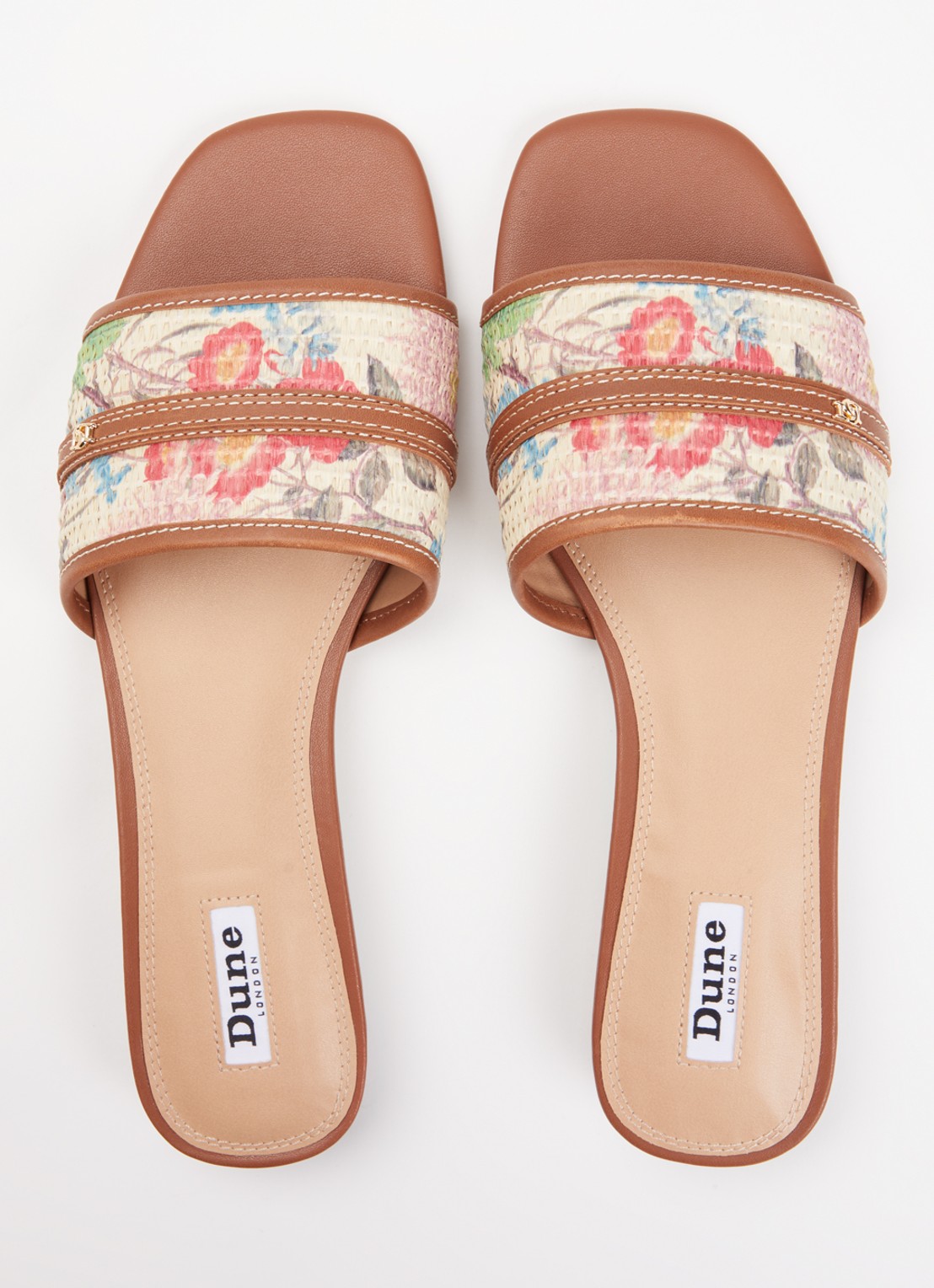 Dune London Leti sandaal met leren details - detail 4 bruin