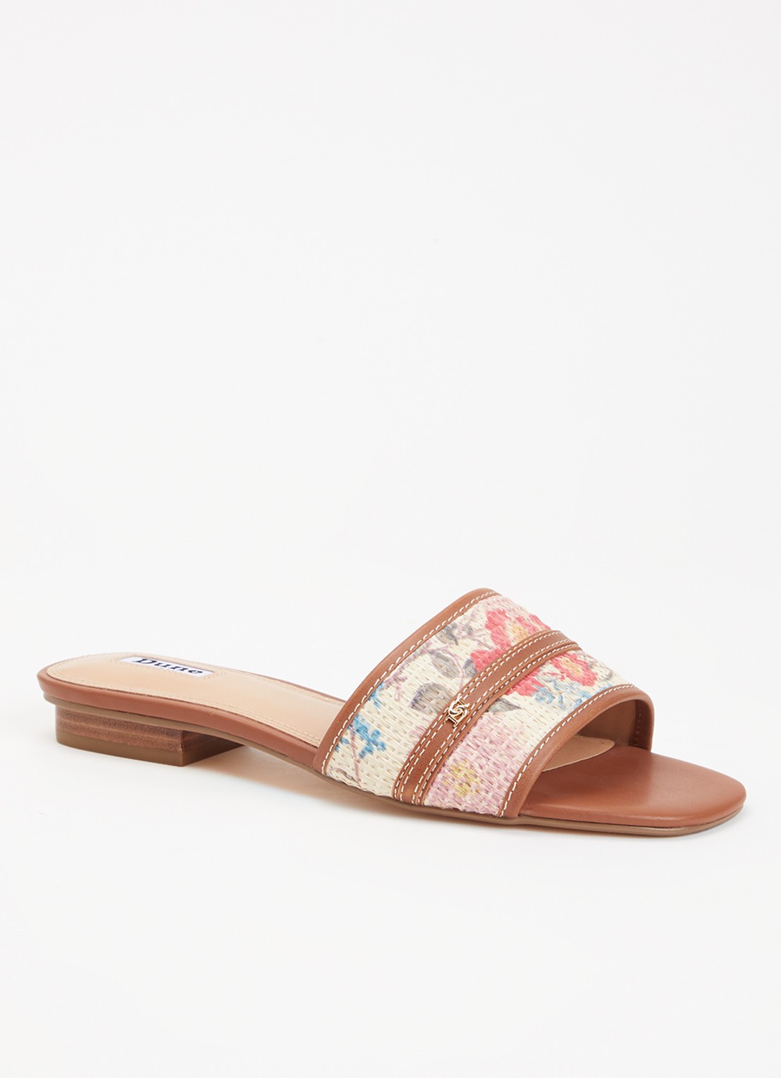 Dune London Leti sandaal met leren details - voorkant 2 bruin