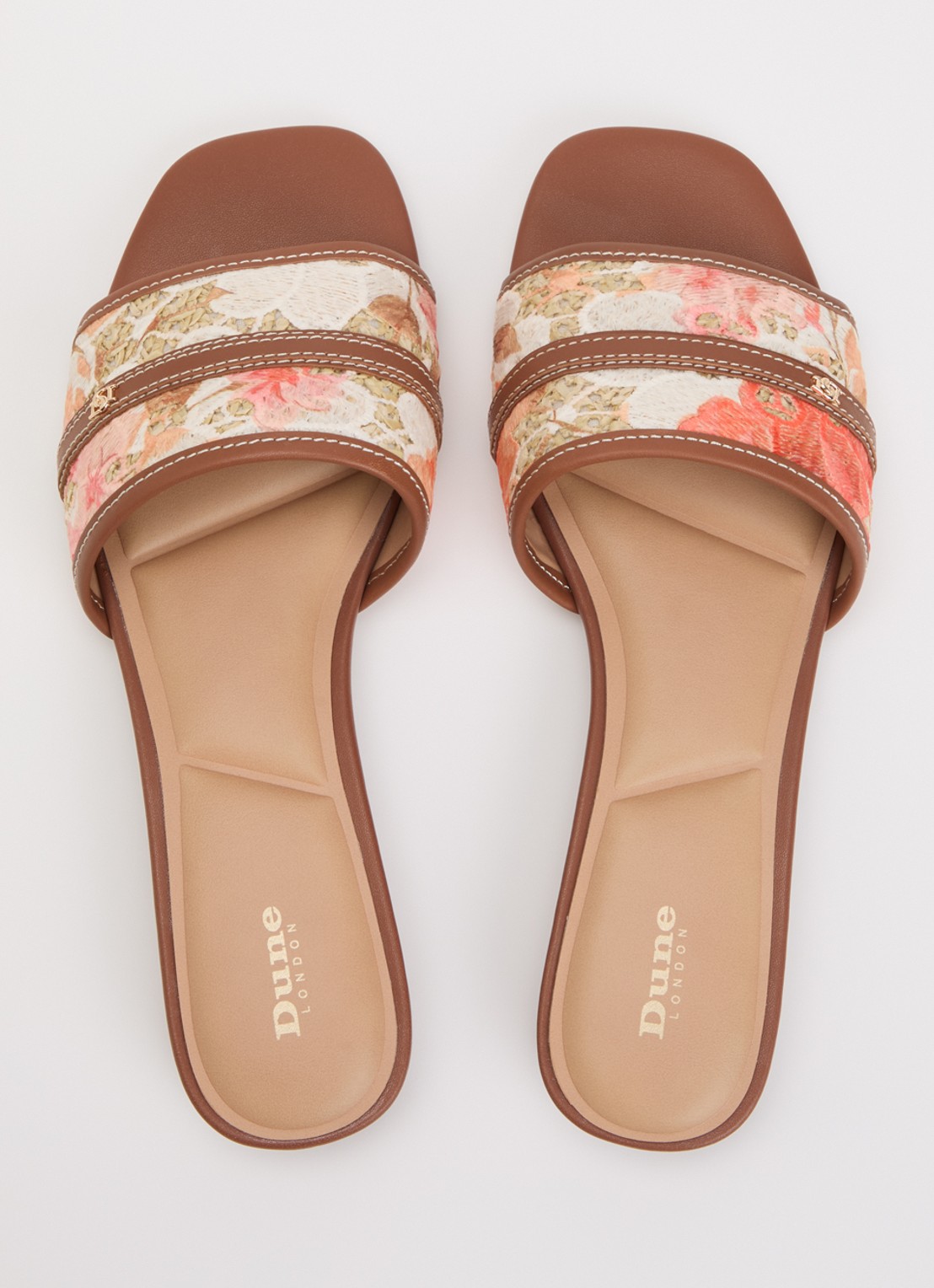 Dune London Leti sandaal met leren details - detail 3 orange