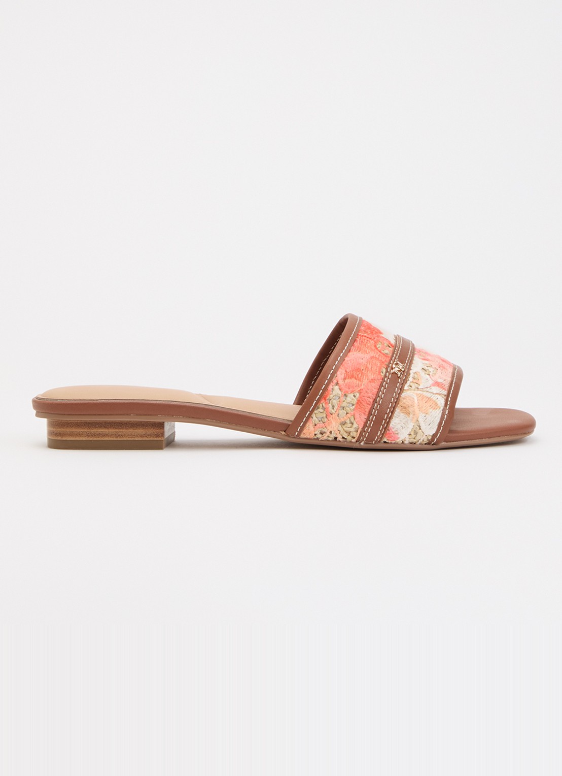Dune London Leti sandaal met leren details - voorkant orange