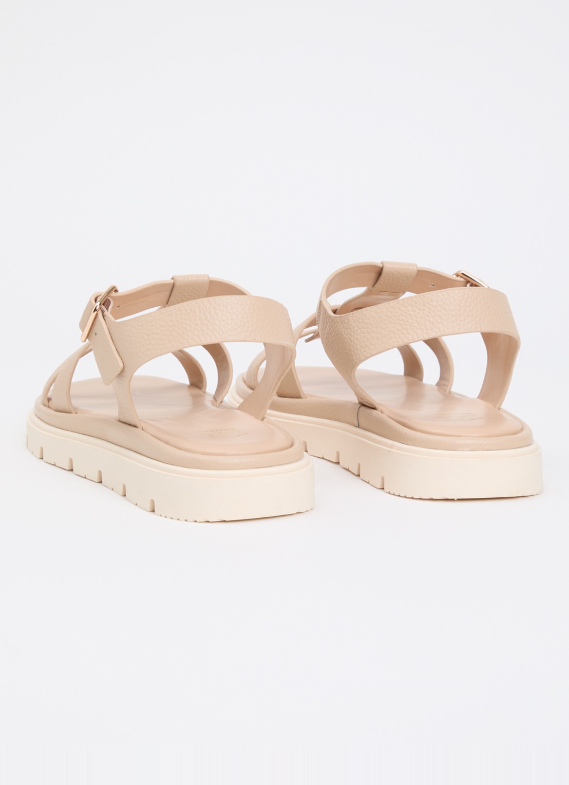 Dune London Lilar sandaal van leer - achterkant beige