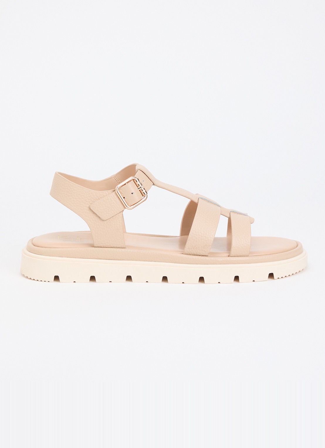 Dune London Lilar sandaal van leer - voorkant 5 beige