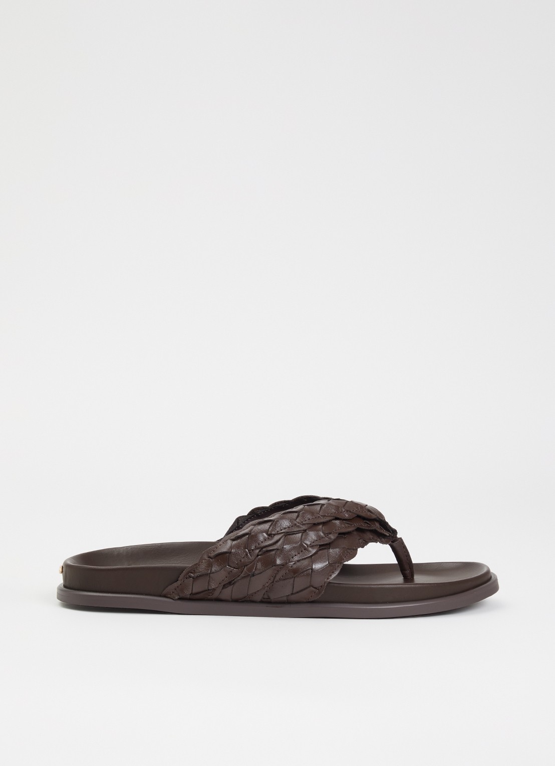 Dune London Lindie slipper van leer - voorkant beige