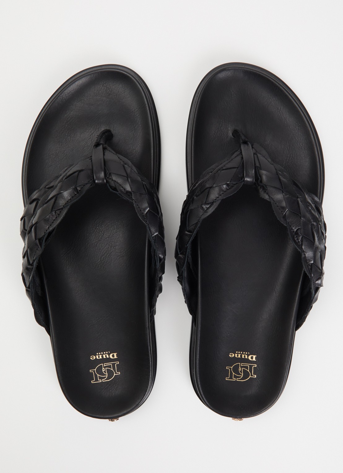Dune London Lindie slipper van leer - detail 4 zwart