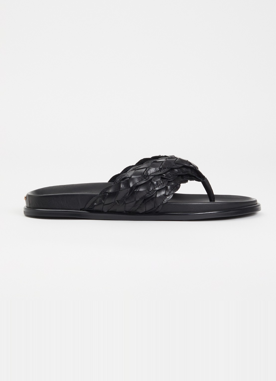 Dune London Lindie slipper van leer - voorkant 2 zwart