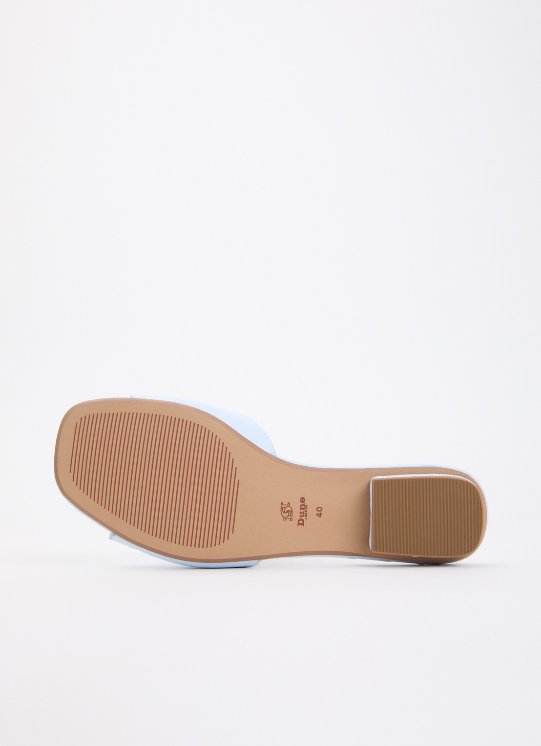 Dune London Lindo slipper van leer - detail 4 lichtblauw