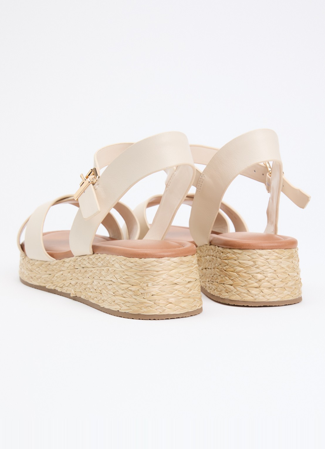 Dune London Littleton sleehak van leer - achterkant creme