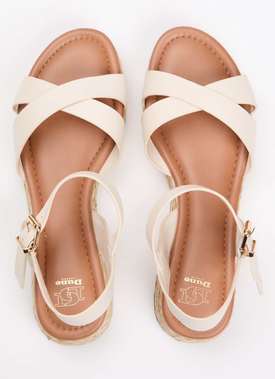Dune London Littleton sleehak van leer - detail 4 creme