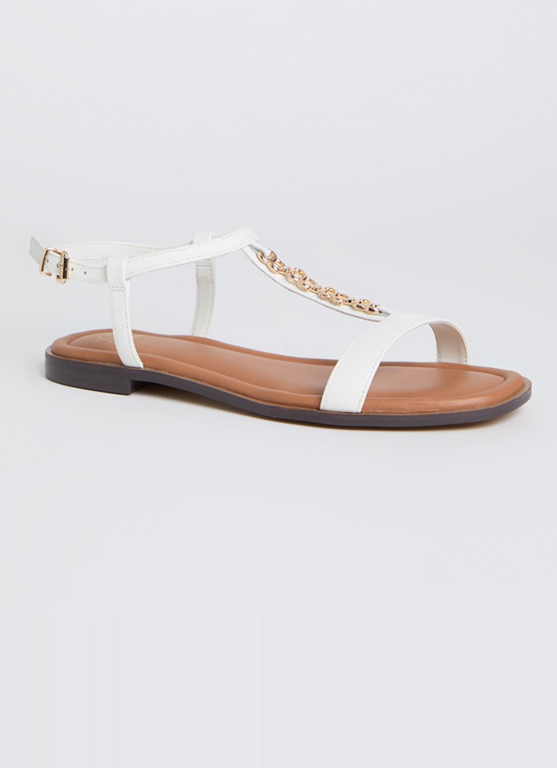 Dune London Lollipops sandaal van leer - voorkant 2 wit