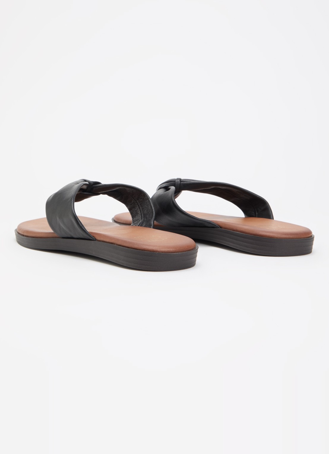 Dune London Looks slipper van leer - achterkant zwart
