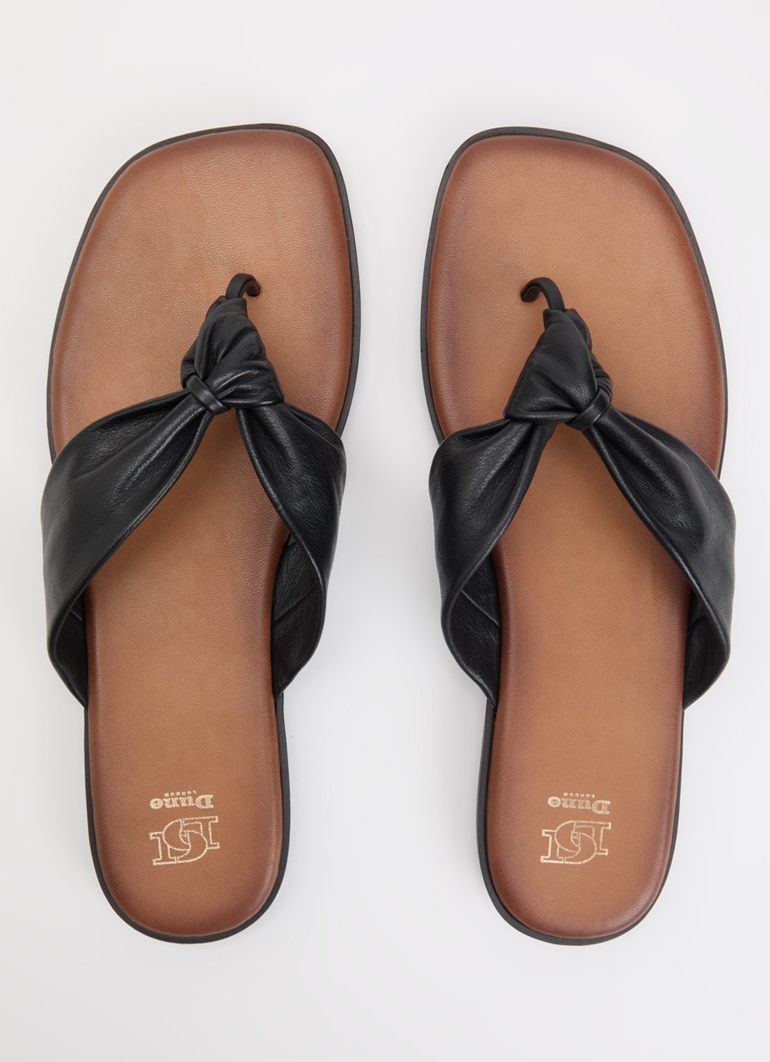 Dune London Looks slipper van leer - detail 3 zwart