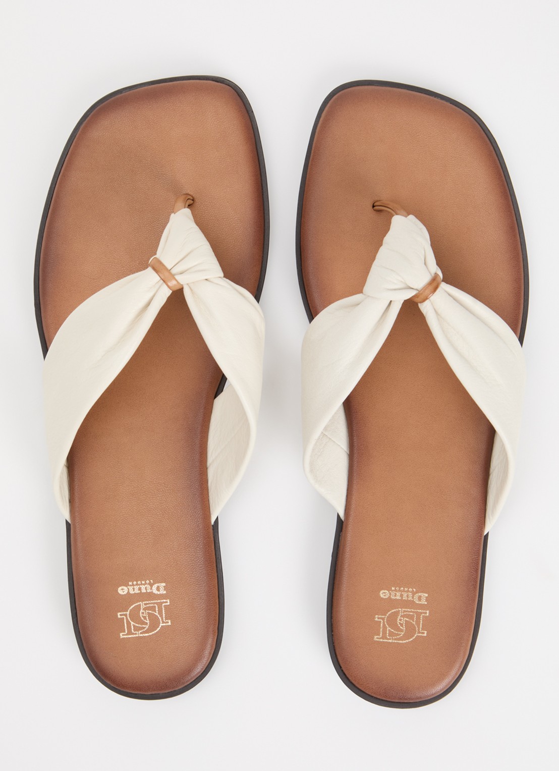 Dune London Looks slipper van leer - detail 4 creme