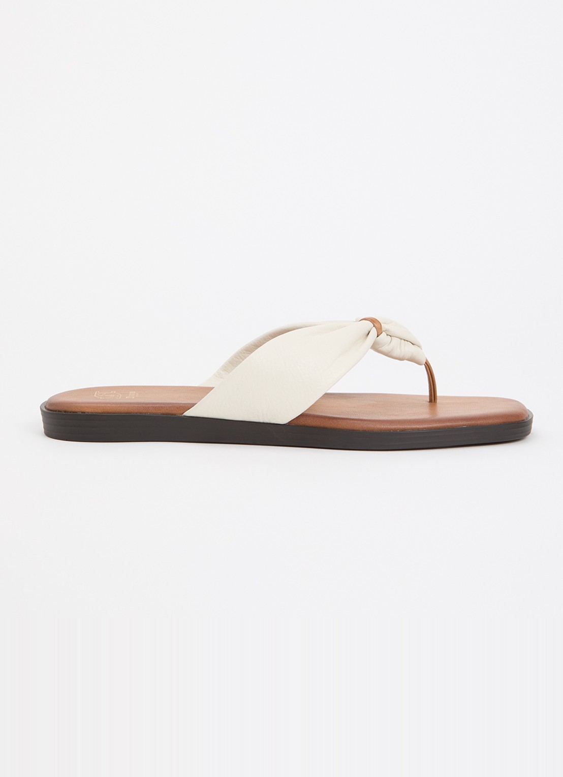 Dune London Looks slipper van leer - voorkant creme