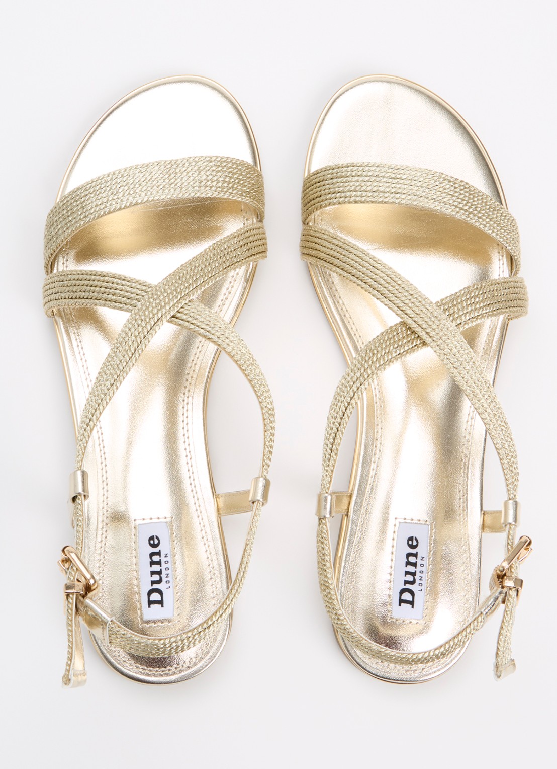 Dune London Lope sandaal met metallic finish - detail 2 goud