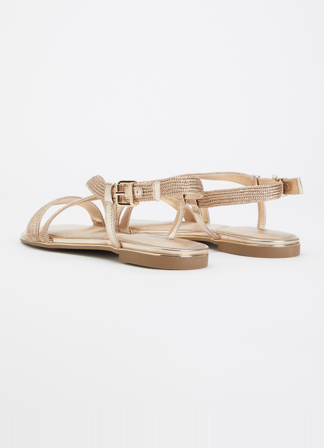Dune London Lope sandaal met metallic finish - achterkant 7 goud