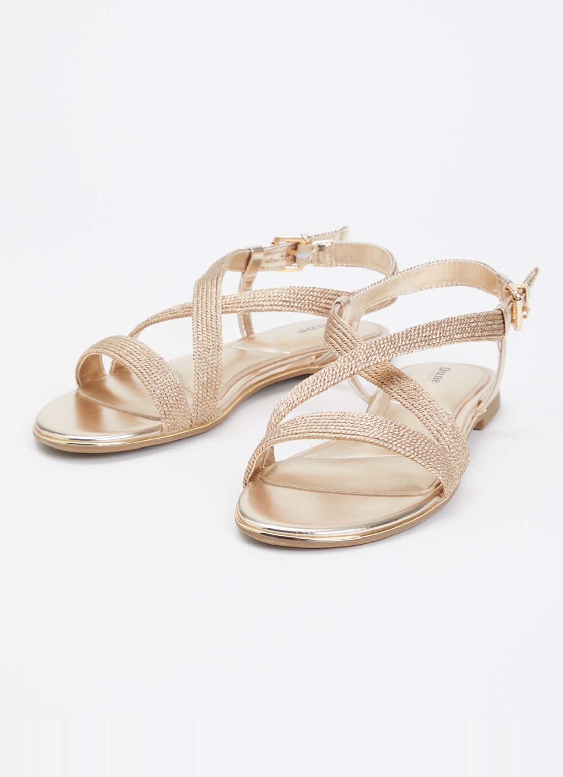 Dune London Lope sandaal met metallic finish - detail 4 goud