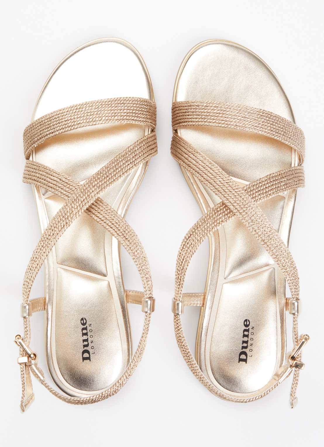 Dune London Lope sandaal met metallic finish - detail 5 goud