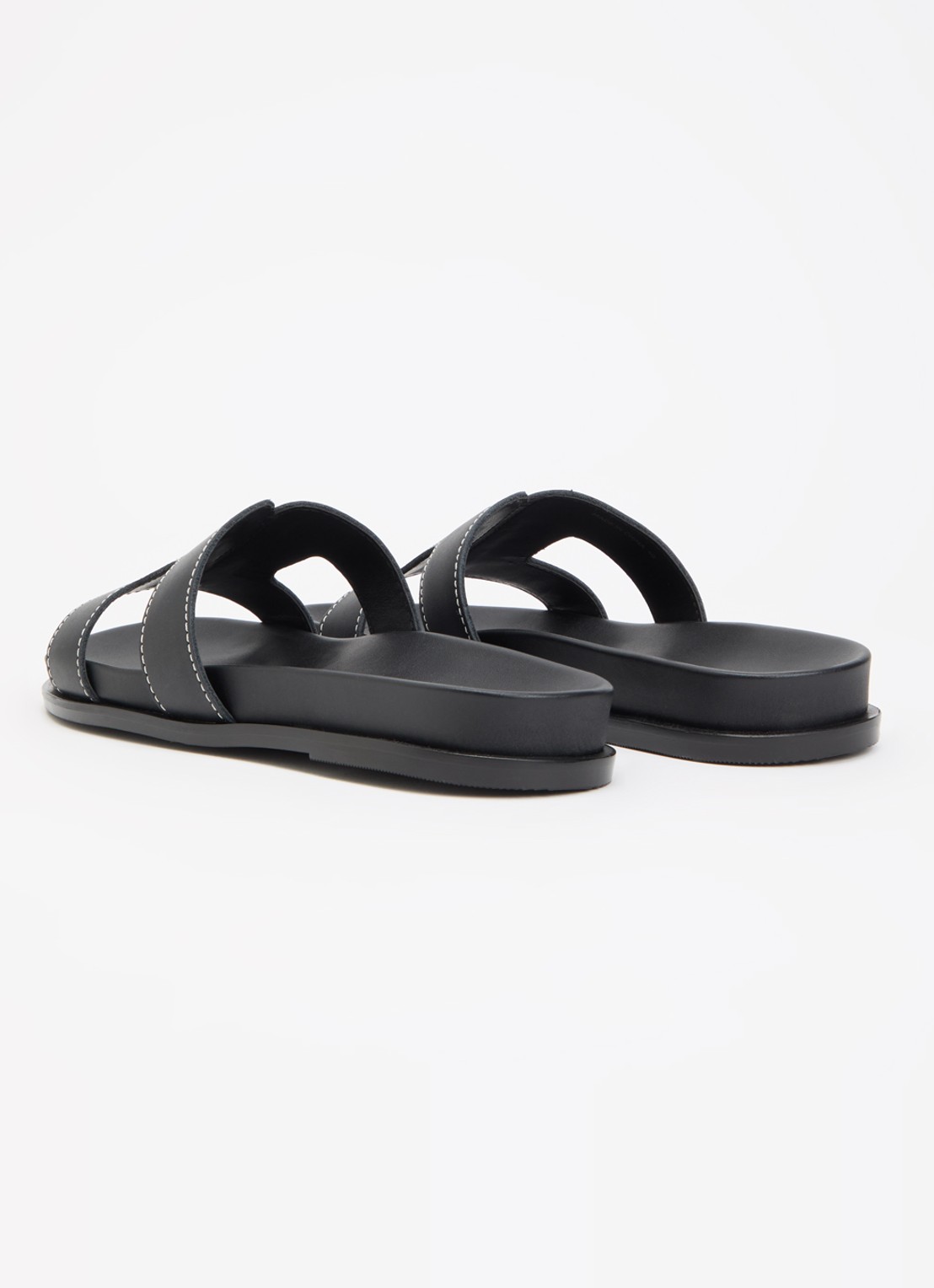 Dune London Loupas slipper van leer - achterkant 4 zwart