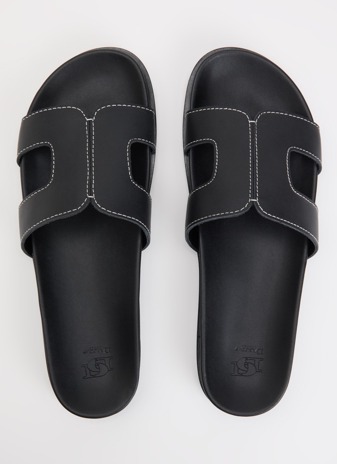 Dune London Loupas slipper van leer - detail 2 zwart