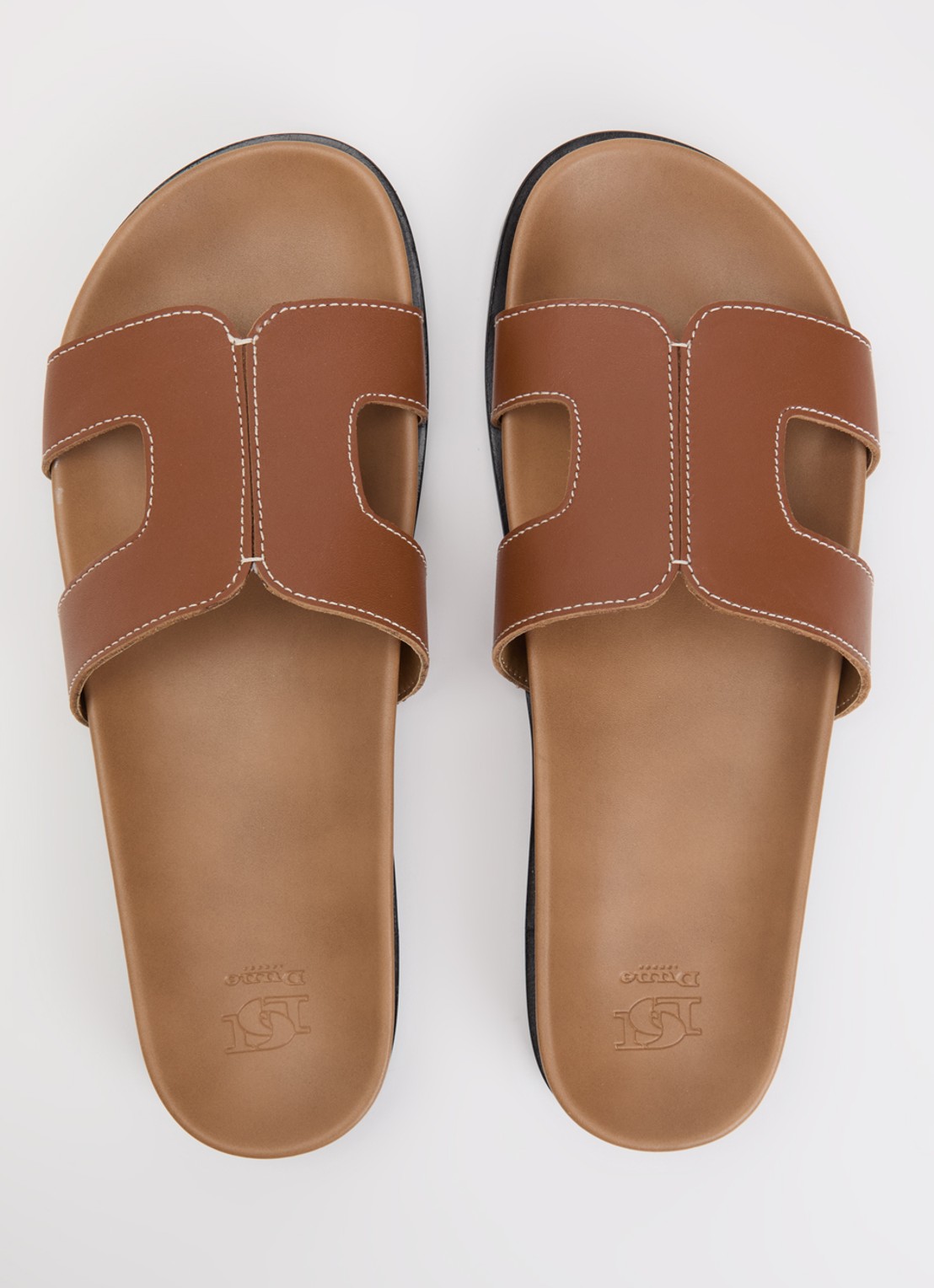 Dune London Loupas slipper van leer - detail 3 bruin