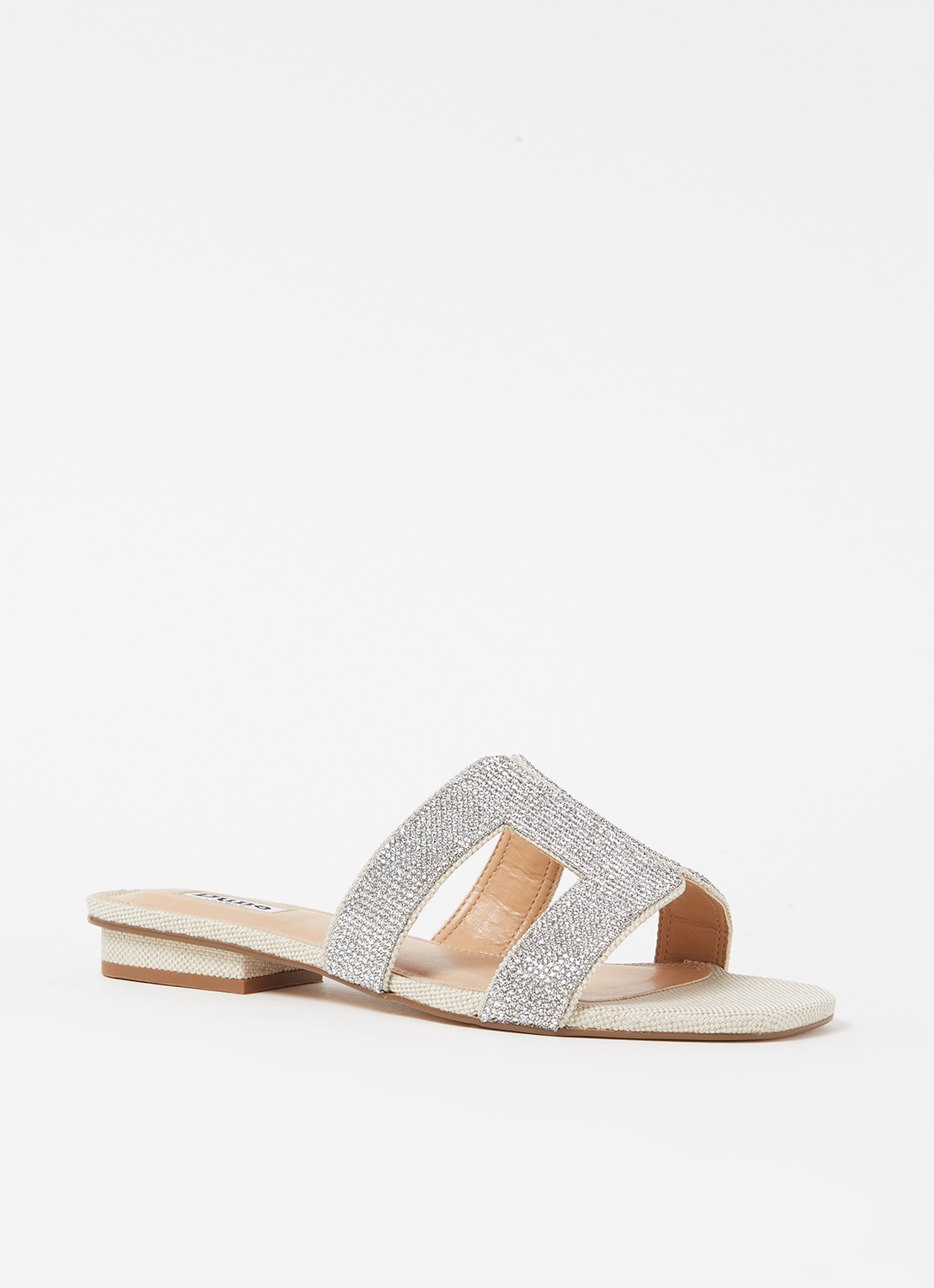 Dune London Loupe sandaal - voorkant zilver