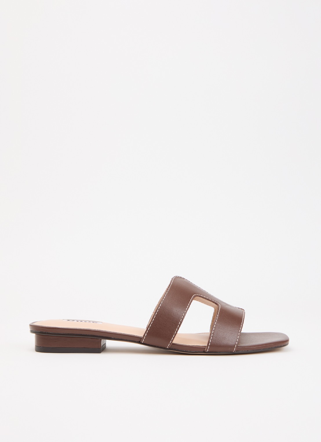 Dune London Loupe sandaal - voorkant hazelnootbruin