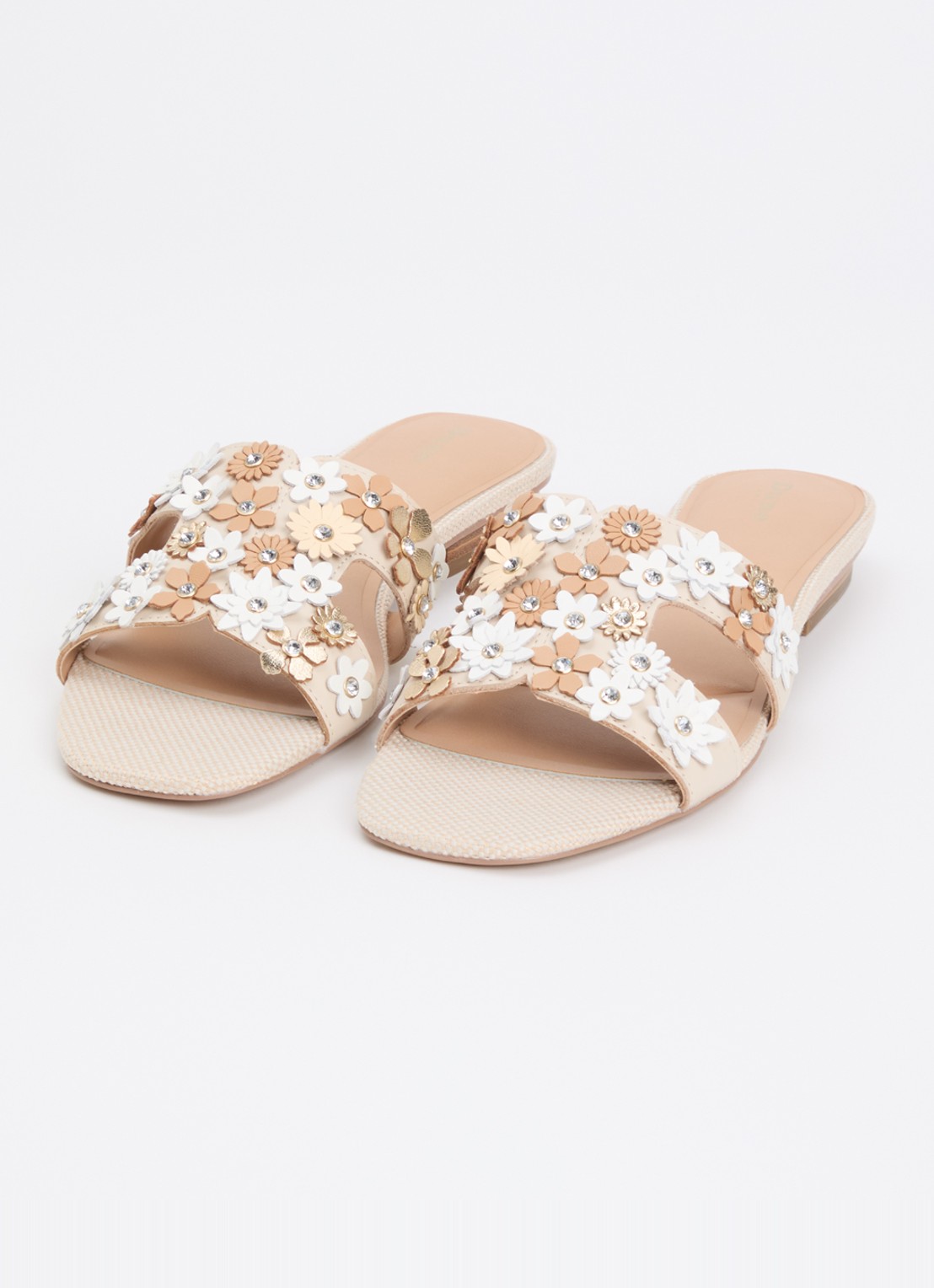 Dune London Loupes slipper van leer - detail 2 beige