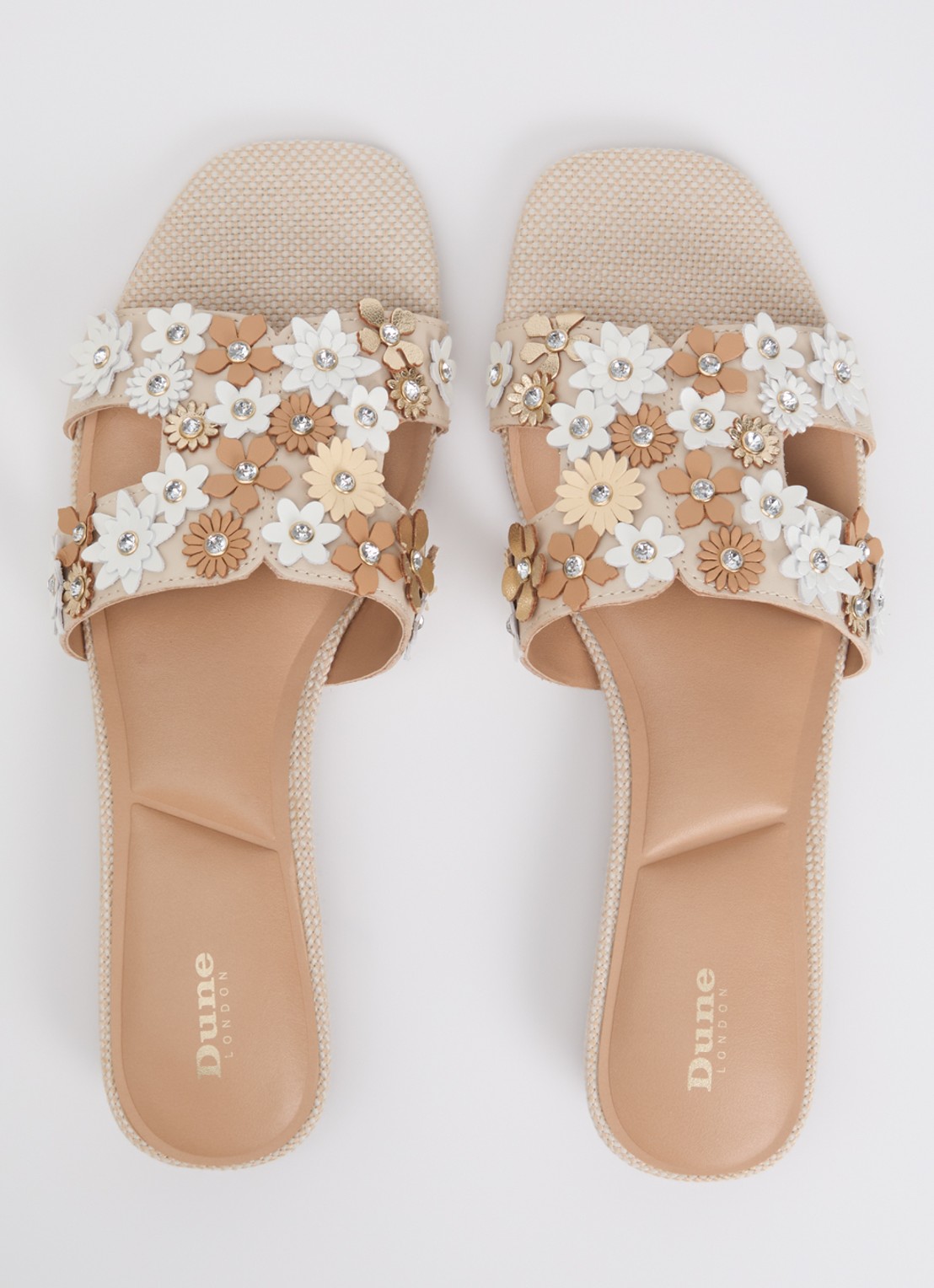 Dune London Loupes slipper van leer - detail 3 beige