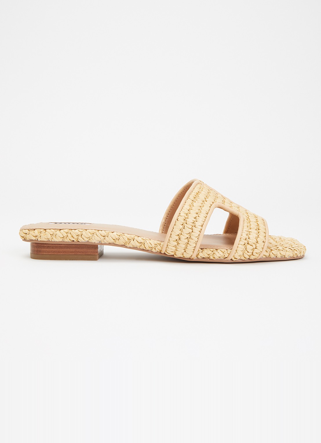 Dune London Loupes slipper van leer - voorkant naturel