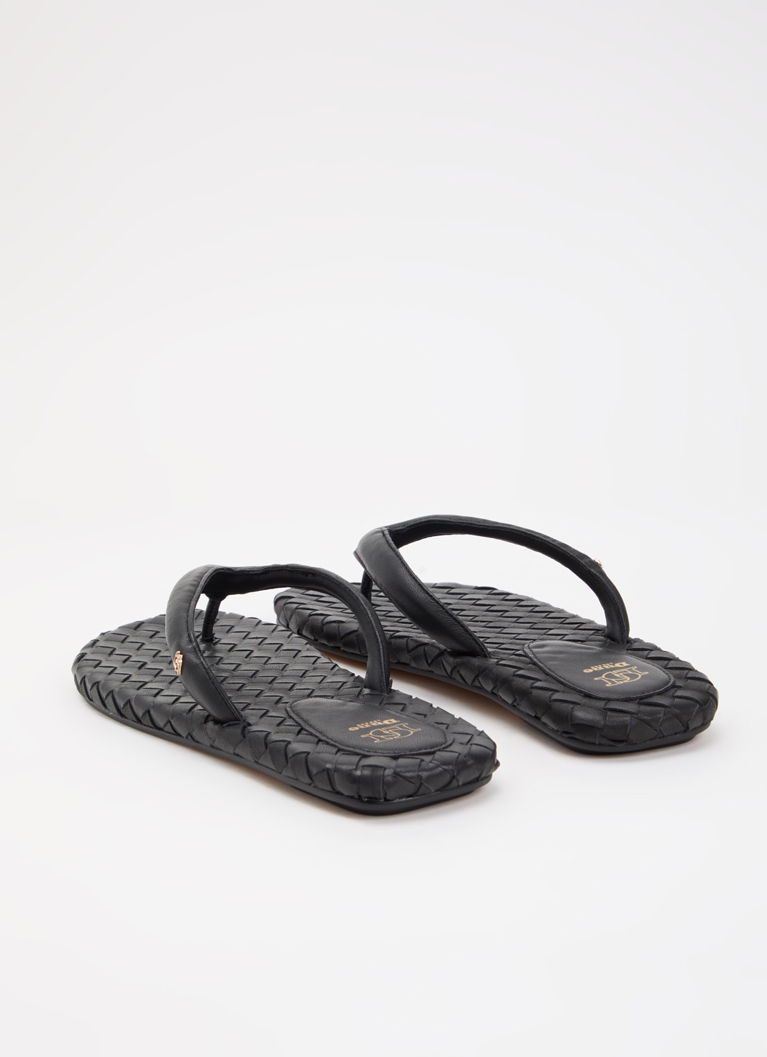 Dune London Lunare slipper van leer - achterkant 5 zwart