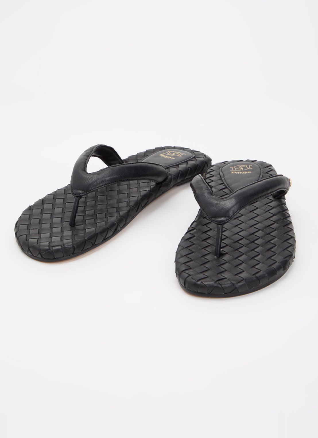 Dune London Lunare slipper van leer - detail 2 zwart